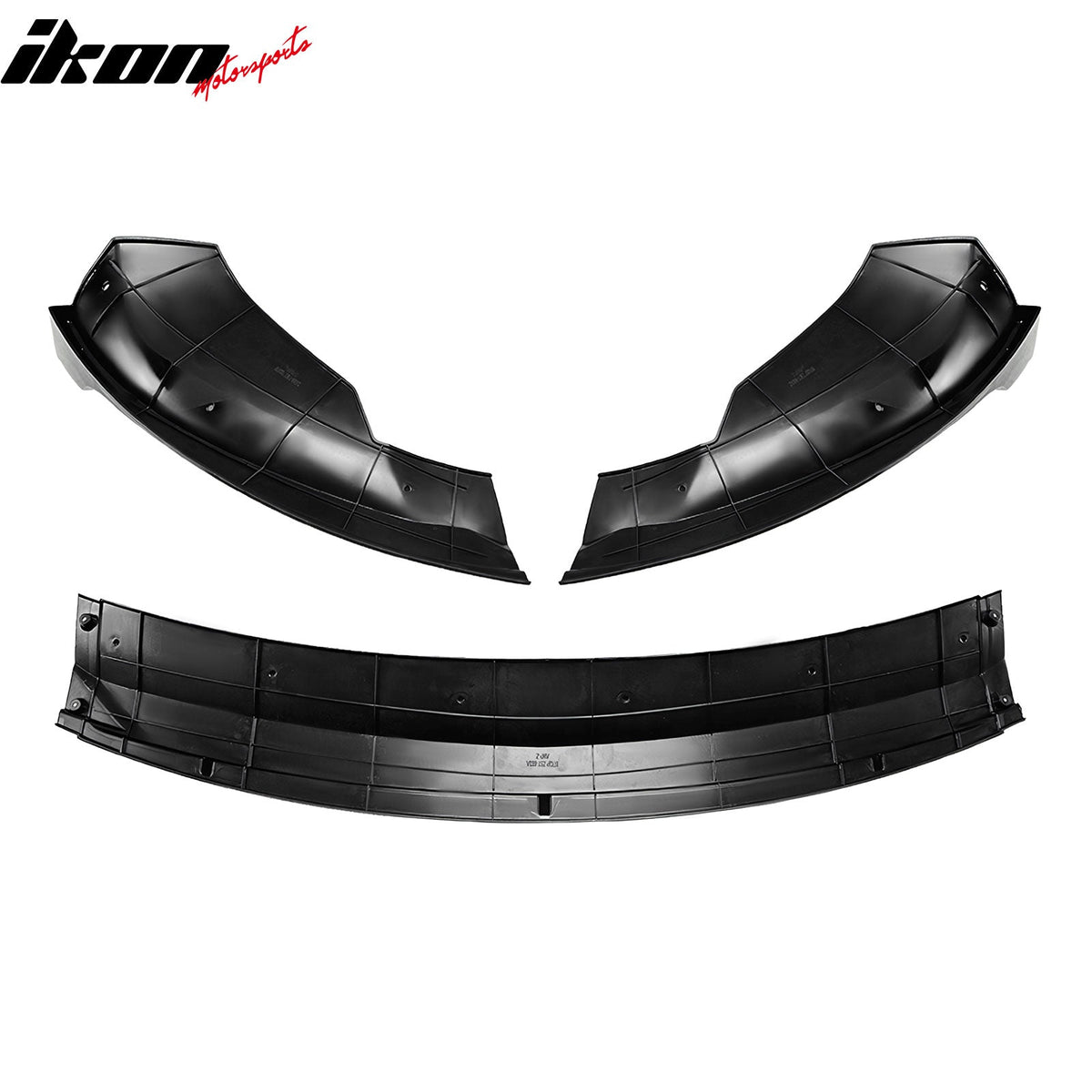2024-2026 Tesla Model 3 (Not Fit Performance) 3PCS Front Lower Bumper Lip Air Dam Chin Spoiler Splitter IKON V4 Style Painted Gloss Black ABS Plastic