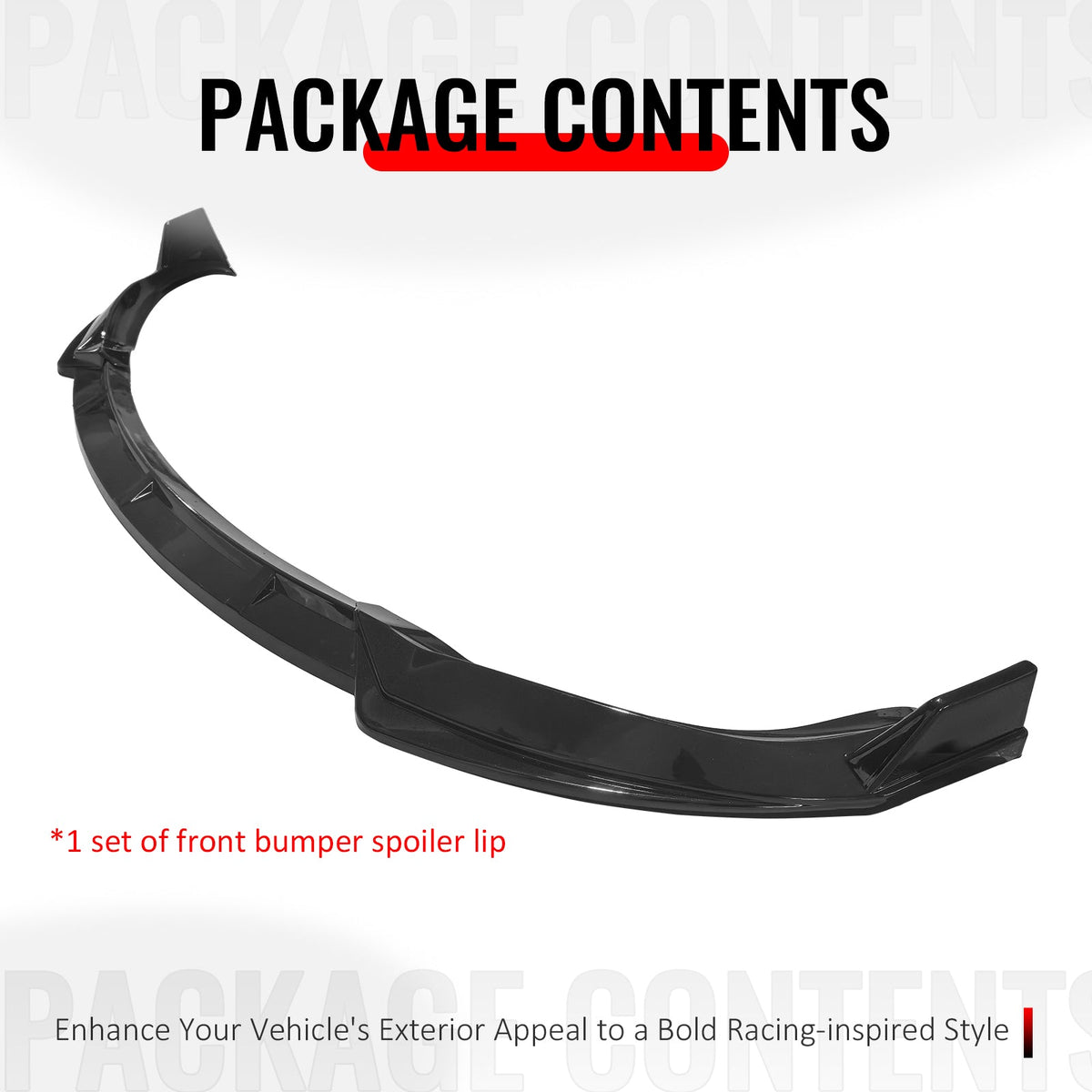 2016-2021 Tesla Model X Gloss Black Front Bumper Lip Chin Spoiler PP