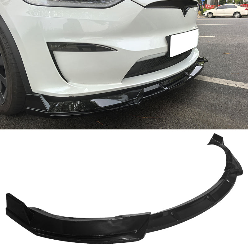 2022-2026 Tesla Model X IKON Style Gloss Black Front Bumper Lip PP