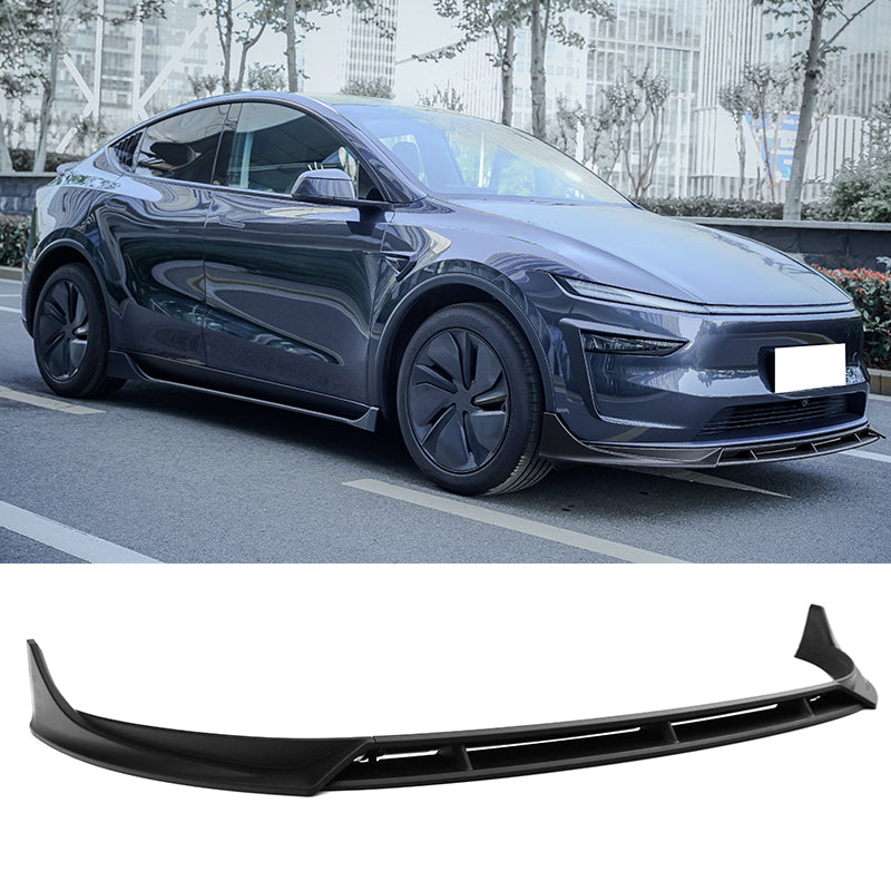 2025-2026 Tesla Model Y Juniper Front Bumper Lip 4PC Matte Black Kit