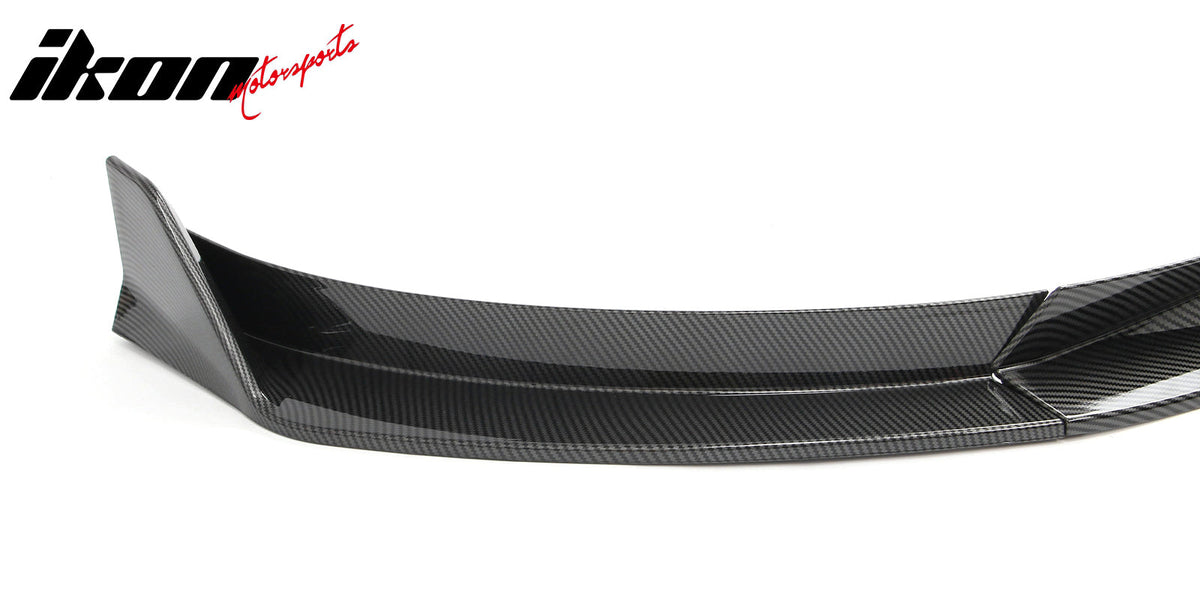 2025-2026 Tesla Model Y (New Model Y, Code Juniper) IKON V2 Style Carbon Fiber Print ABS Air Dam Chin Spoiler Protector Splitter 3PCS