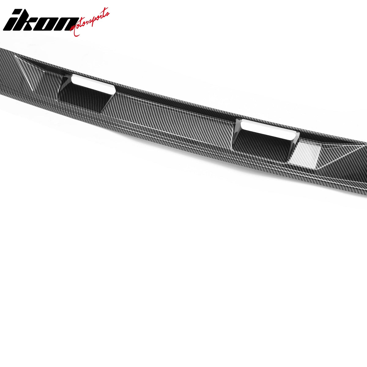 2025-2026 Tesla Model Y (New Model Y, Code Juniper) IKON V2 Style Carbon Fiber Print ABS Air Dam Chin Spoiler Protector Splitter 3PCS