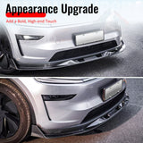 2025-2026 Tesla Model Y (New Model Y, Code Juniper) IKON V2 Style Gloss Black ABS Air Dam Chin Spoiler Protector Splitter 3PCS
