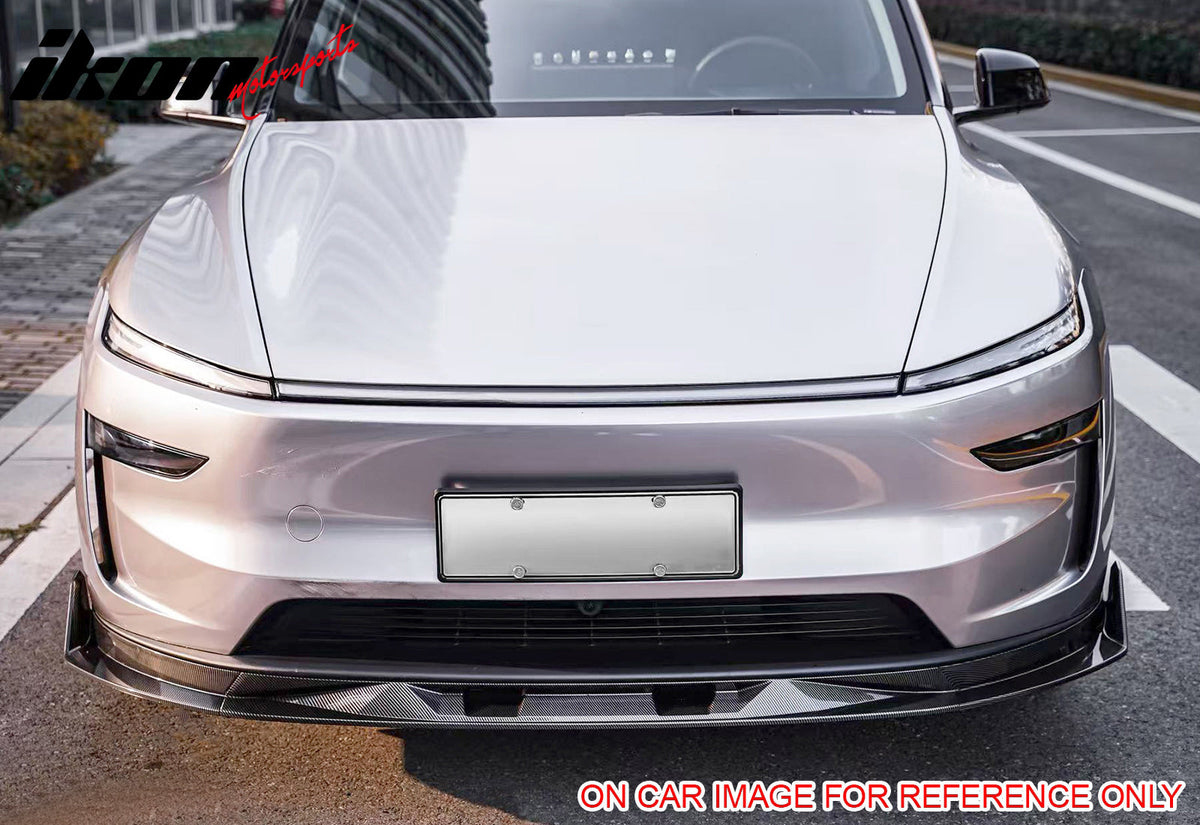 2025-2026 Tesla Model Y (New Model Y, Code Juniper) IKON V2 Style Gloss Black ABS Air Dam Chin Spoiler Protector Splitter 3PCS