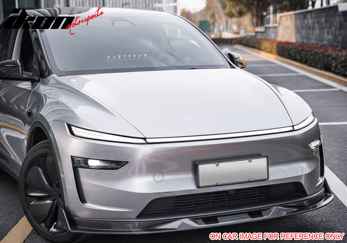 2025-2026 Tesla Model Y (New Model Y, Code Juniper) IKON V2 Style Gloss Black ABS Air Dam Chin Spoiler Protector Splitter 3PCS
