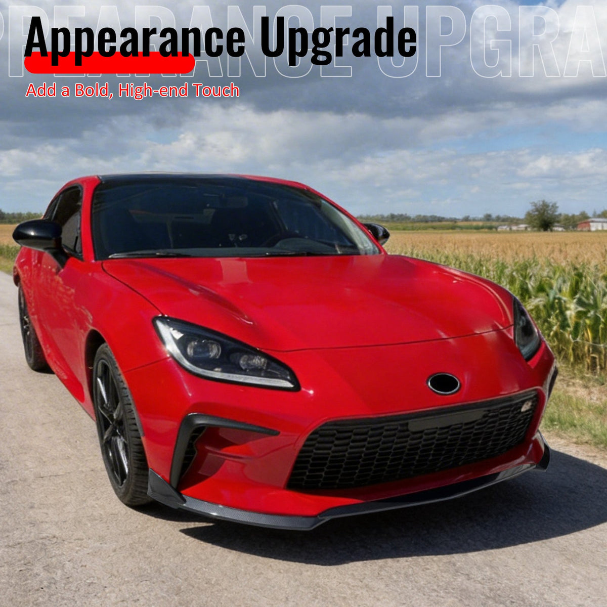 2022-2026 Toyota GR86 T Style Carbon Fiber Print Front Bumper Lip Spoiler PP