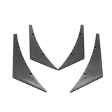 Universal 4PC Carbon Fiber Print Canards PU Front Bumper Lip Splitter