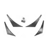 Universal 4PC Carbon Fiber Print Canards PU Front Bumper Lip Splitter