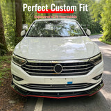 2019-2021 Volkswagen Jetta IKON V1 Style Gloss Black Front Bumper Lip PP 3PCS
