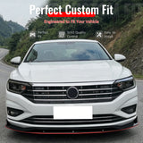 2019-2021 Volkswagen Jetta IKON V2 Style Gloss Black Front Bumper Lip PP 4PCS