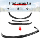 2019-2021 Volkswagen Jetta IKON V2 Style Gloss Black Front Bumper Lip PP 4PCS