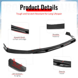 2019-2021 Volkswagen Jetta IKON V2 Style Gloss Black Front Bumper Lip PP 4PCS