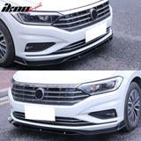 2019-2021 Volkswagen Jetta IKON V2 Style Gloss Black Front Bumper Lip PP 4PCS