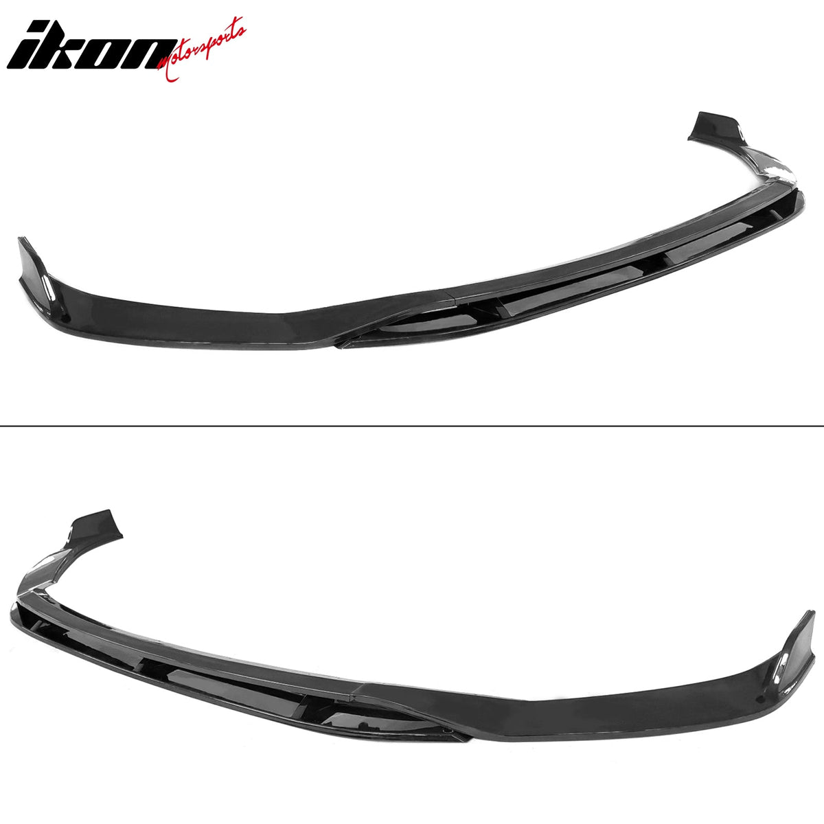 2019-2021 Volkswagen Jetta IKON V2 Style Gloss Black Front Bumper Lip PP 4PCS