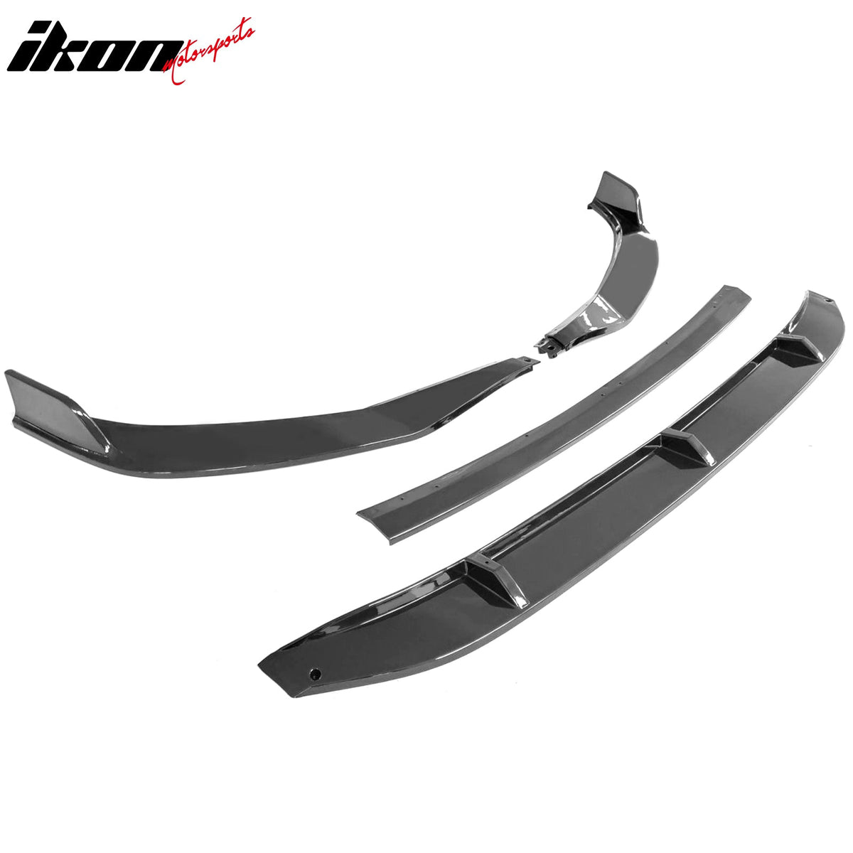 2019-2021 Volkswagen Jetta IKON V2 Style Gloss Black Front Bumper Lip PP 4PCS