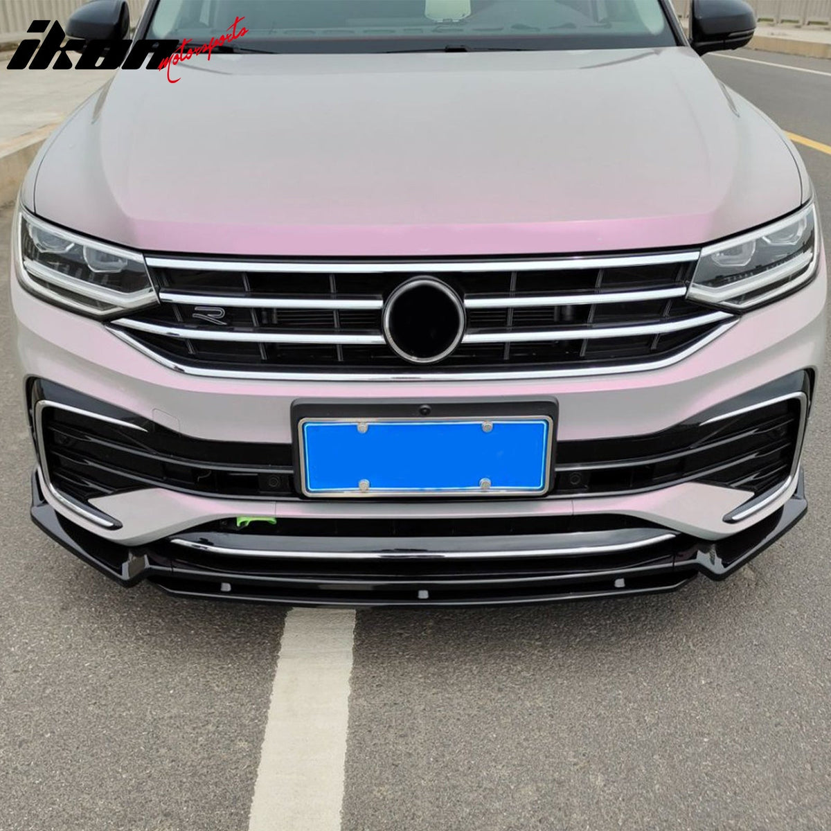 2022-2024 Volkswagen Tiguan R-Line IKON Style Gloss Black Front Bumper Lip PP 4PCS