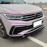 2022-2024 Volkswagen Tiguan R-Line IKON Style Gloss Black Front Bumper Lip PP 4PCS