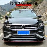 2022-2024 Volkswagen Tiguan SE S Wolfsburg IKON Style Gloss Black Front Bumper Lip PP