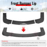 2015-2023 Dodge Challenger SRT Hellcat Carbon Fiber Print Front Bumper Lip PP 3PCS