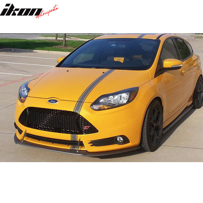 2013-2014 Ford Focus Front Bumper Lip Matte Black PP & Rods CF