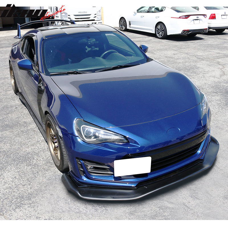 Universal RB Style Front Bumper Lip w/ Carbon Fiber Strut Rods PP