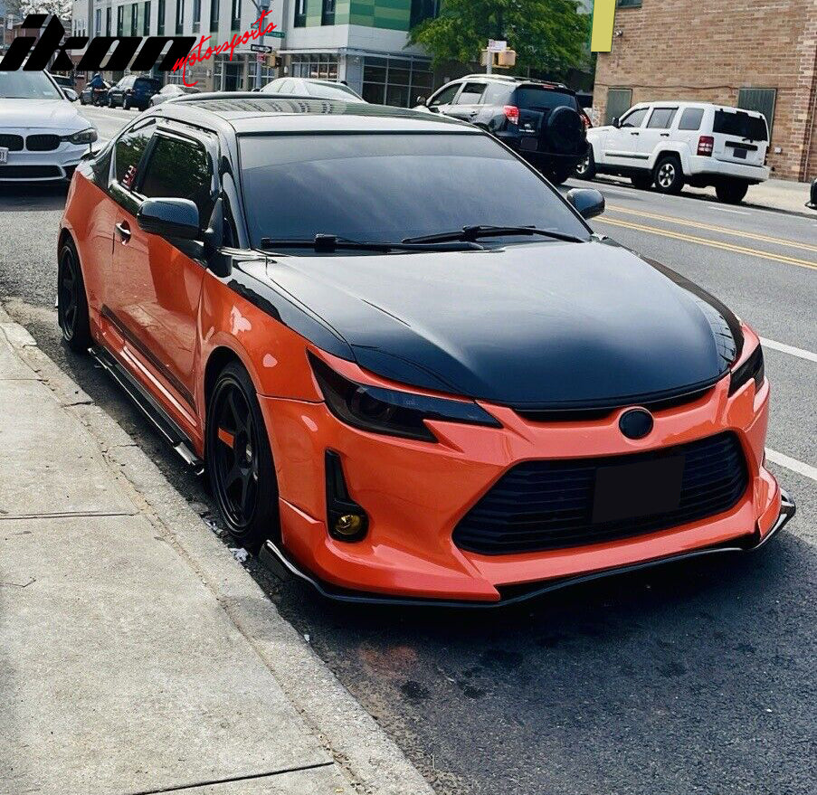 Universal RB Style Front Bumper Lip w/ Carbon Fiber Strut Rods PP