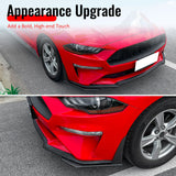 2018-2023 Ford Mustang Ecoboost & GT 2PCS Front Bumper Lip Side Corner Spoiler Winglets Splitter GT500 Style Painted Carbon Fiber Print ABS Plastic
