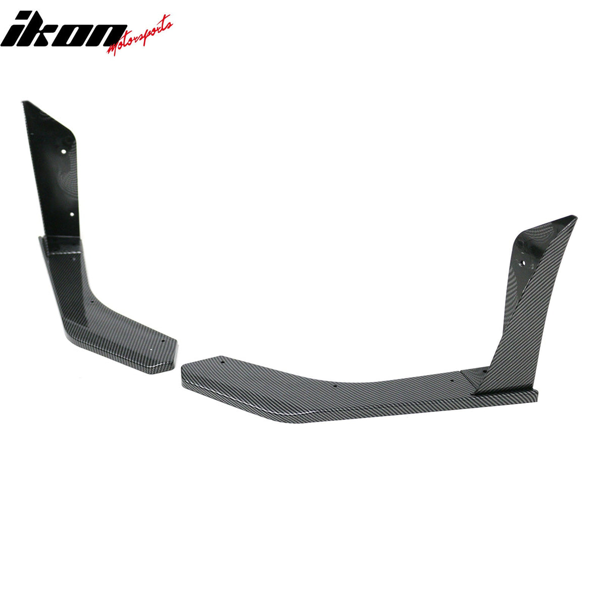 2018-2023 Ford Mustang Ecoboost & GT 2PCS Front Bumper Lip Side Corner Spoiler Winglets Splitter GT500 Style Painted Carbon Fiber Print ABS Plastic