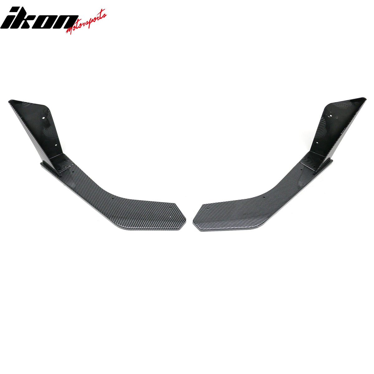 2018-2023 Ford Mustang Ecoboost & GT 2PCS Front Bumper Lip Side Corner Spoiler Winglets Splitter GT500 Style Painted Carbon Fiber Print ABS Plastic