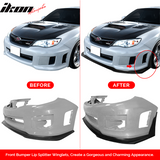 2011-2014 Subaru WRX STI V6 Front Bumper Splitters Winglets PU 2PCS