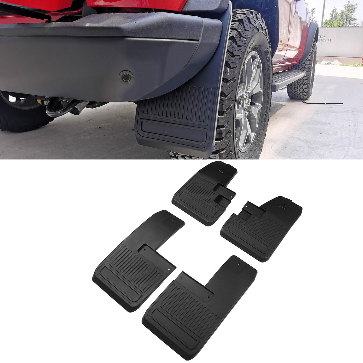2021-2025 Ford Bronco Black 4PCS Front Rear Mud Flaps Splash Guards