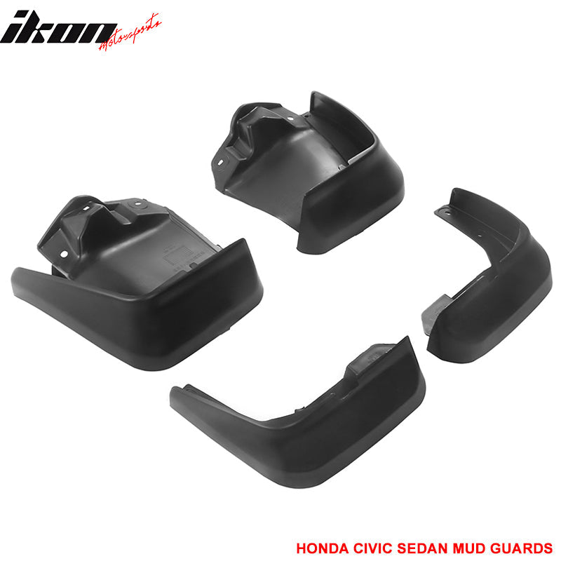 2012-2014 Honda Civic 4Pc 4Dr OE Style Mud Guard Splash Flap Fender PU