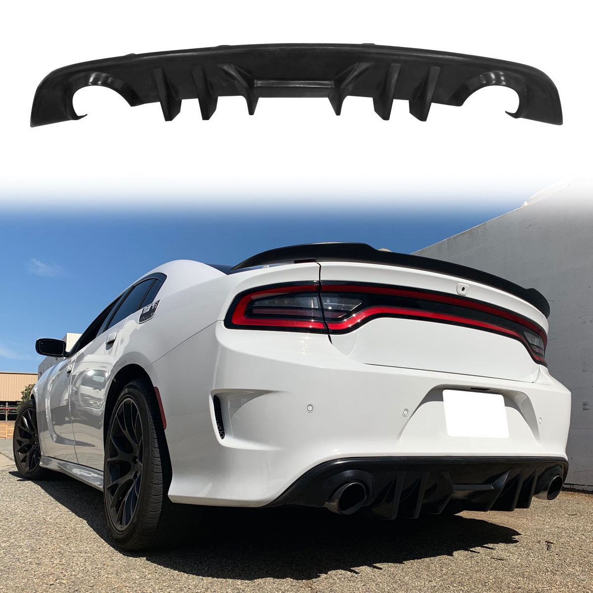Rear Diffuser For 2015-2020 Dodge Charger SRT & Scat Pack MDP V2 Style
