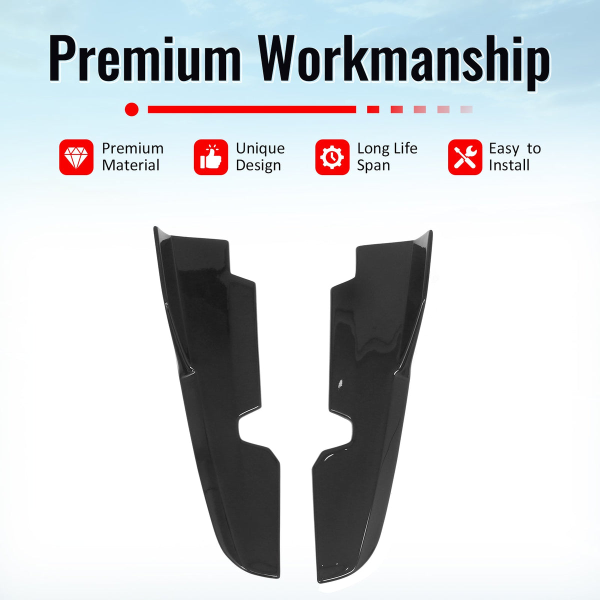 2024-2026 Hyundai Elantra N & N Line IKON Style Rear Bumper Lip Aprons Gloss Black ABS