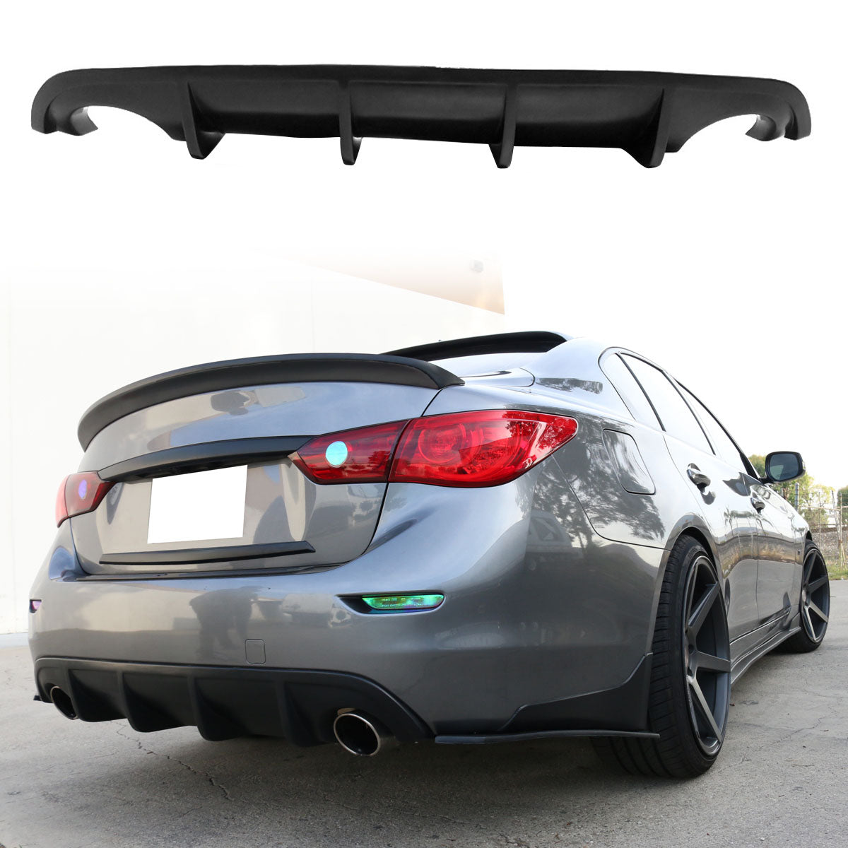 Rear Diffuser For 2014-2017 INFINITI Q50 Sport ST Rear Valance PU
