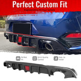 2017-2022 INFINITI Q60 Rear Diffuser Lip W/ LED Brake Light Lamp Carbon Fiber Print PP