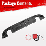 2017-2022 INFINITI Q60 Rear Diffuser Lip W/ LED Brake Light Lamp Carbon Fiber Print PP