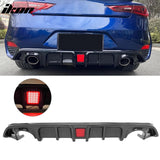 2017-2022 INFINITI Q60 Rear Diffuser Lip W/ LED Brake Light Lamp Carbon Fiber Print PP