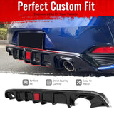 2017-2022 INFINITI Q60 Rear Diffuser Lip W/ LED Brake Light Lamp Gloss Black PP