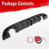 2017-2022 INFINITI Q60 Rear Diffuser Lip W/ LED Brake Light Lamp Gloss Black PP