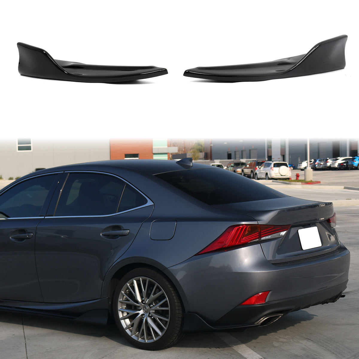 2014-2020 Lexus IS Sedan Artisan Style Rear Aprons Gloss Black PP 2PCS