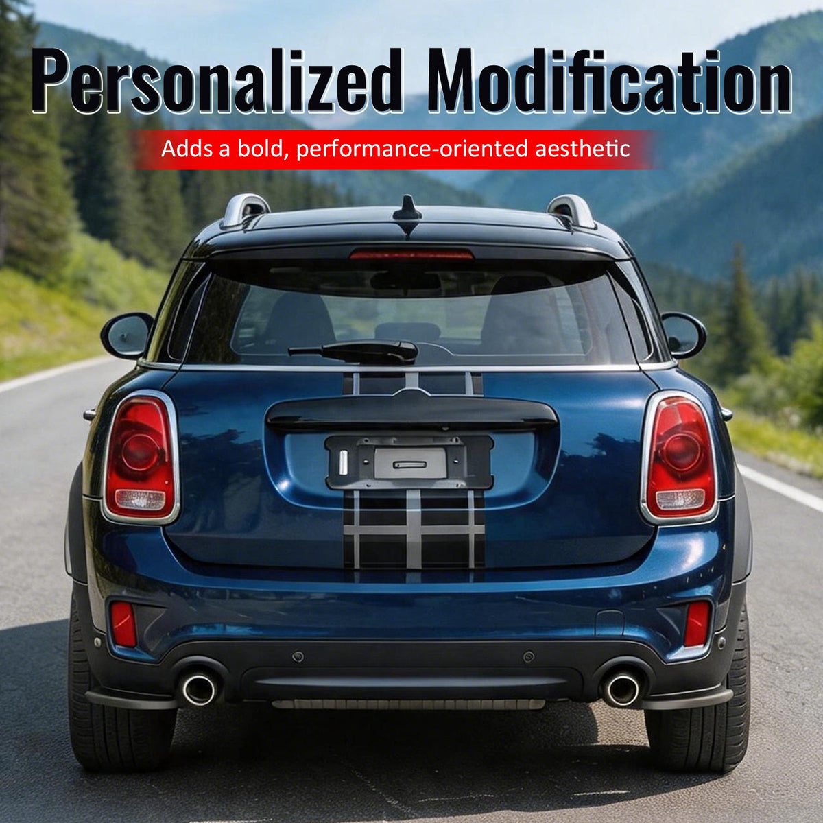2017-2020 Mini Cooper Countryman F60 MX Style Rear Bumper Lip Aprons Gloss Black ABS