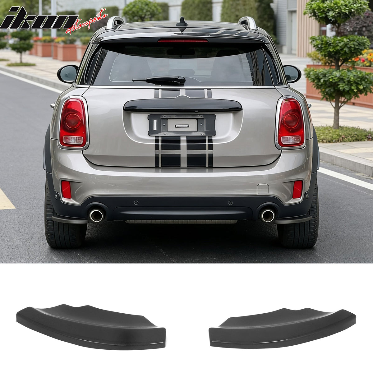 2017-2020 Mini Cooper Countryman F60 MX Style Rear Bumper Lip Aprons Gloss Black ABS