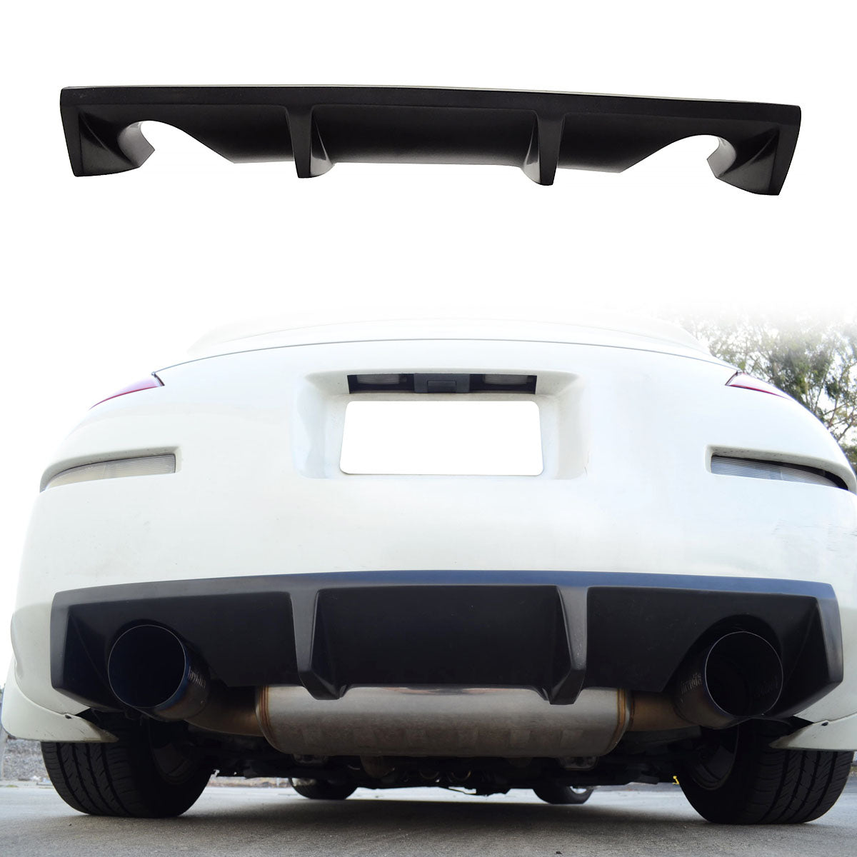 Rear Bumper Lip for Nissan Fairlady Z Z33 350Z 2003-2008 Black J Style PU