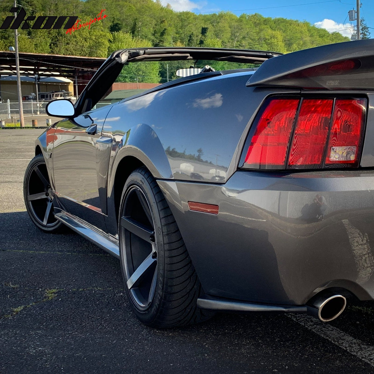 1999-2004 Ford Mustang MDA Style Rear Bumper Lip Corner Apron Black PU
