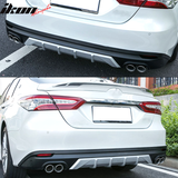 2018-2024 Toyota Camry V3 Style Black &Silver Rear Bumper Lip Diffuser