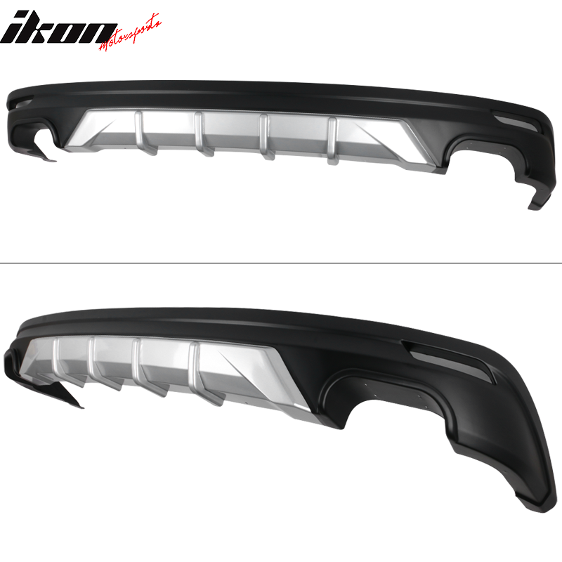 2018-2024 Toyota Camry V3 Style Black &Silver Rear Bumper Lip Diffuser