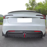 2024-2025 Tesla Model 3 Carbon Fiber Print Rear Lip Diffuser W/LED PP