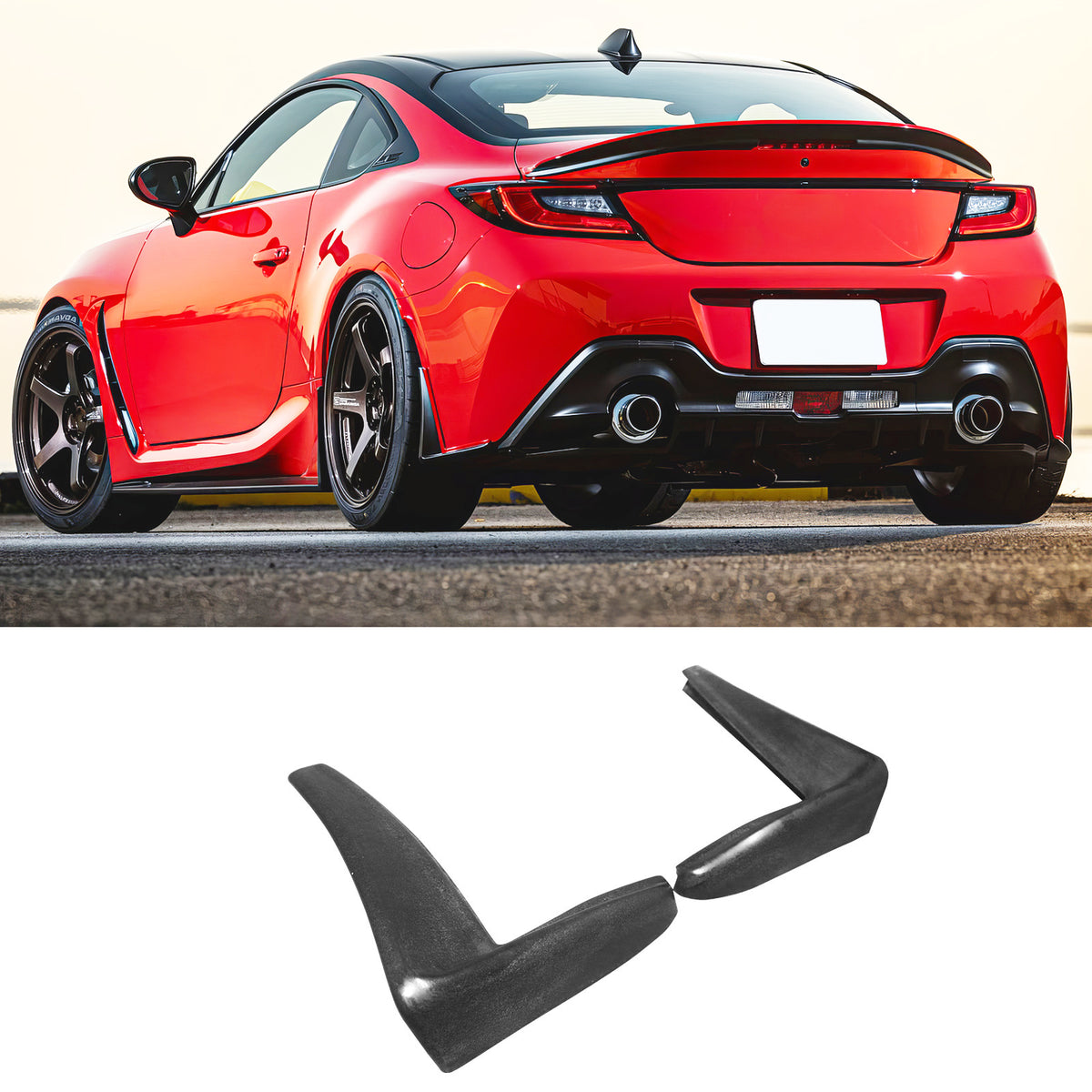 Rear Bumper Spats for Subaru BRZ& Toyota GR86 2022-2026 Akea Style PU Pair