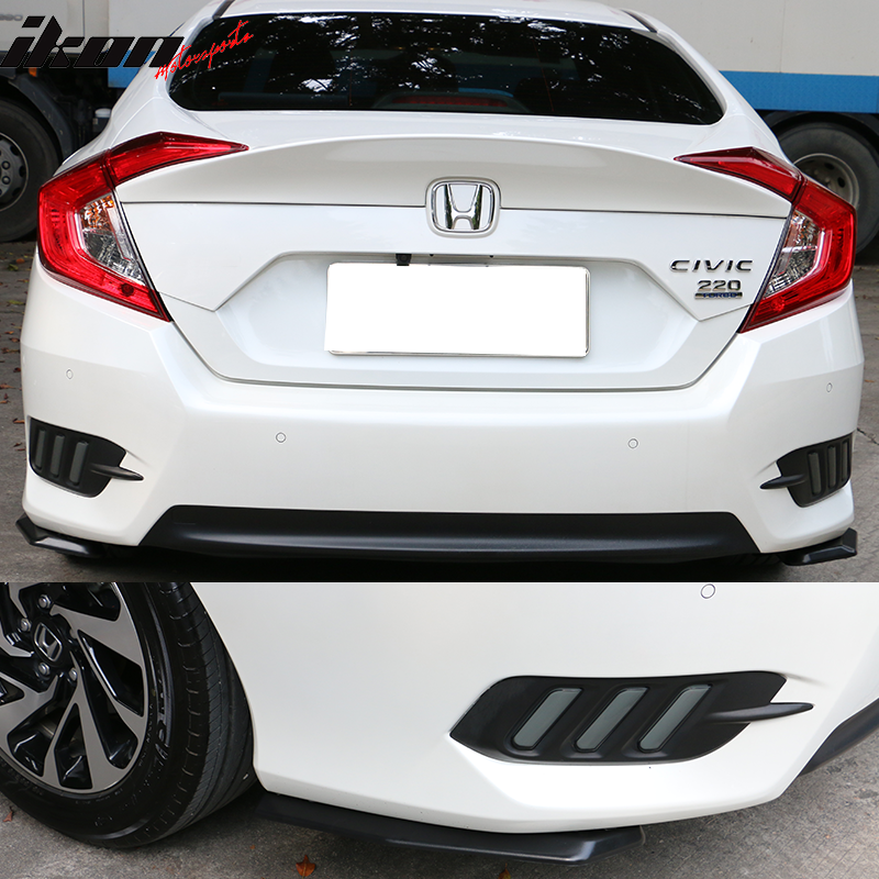 Universal V1 Sanded Black Rear Bumper Splitter Lip With 8 Screws PP